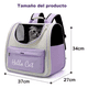 thumbnail image 3 of Mochila Transportadora Gato Perro Mascota Pequeña Belug, Violeta, 3 of 5