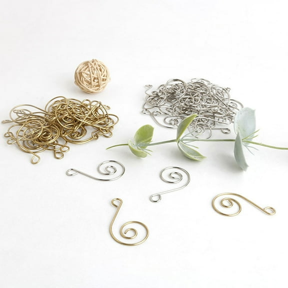 50 Pcs Christmas Tree Hanging Hooks S-Shaped Ornament Hooks Wrought Iron Bauble Hooks for Xmas Holiday Decoration Accessories