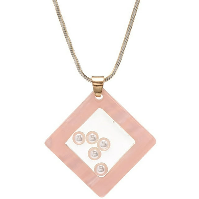 Bangcool Collier Pendentif Géométrique Simple Collier Fleur Séchée Collier Charme pour Femmes