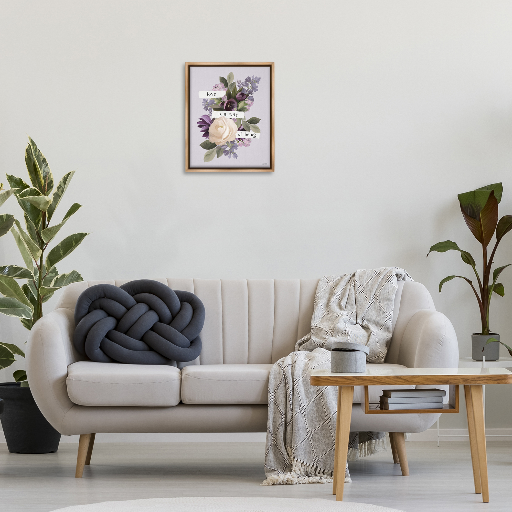 Stupell Industries Love Is Way Of Being Botanical & Floral Painting Brown Floater Framed Art Print Wall Art, 17 x 21