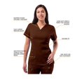 thumbnail image 3 of Adar Pro Scrubs For Women - Elevated V-Neck Scrub Top - P4212 - Coffee - XXS, 3 of 7