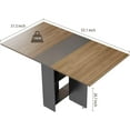 thumbnail image 2 of 55" Large Space Saving Folding Dining Table - Versatile Kitchen Table with Locking Wheels and 2 Storage Racks for Small Spaces, Collapsible Dining Room Table for 4, 2 of 8