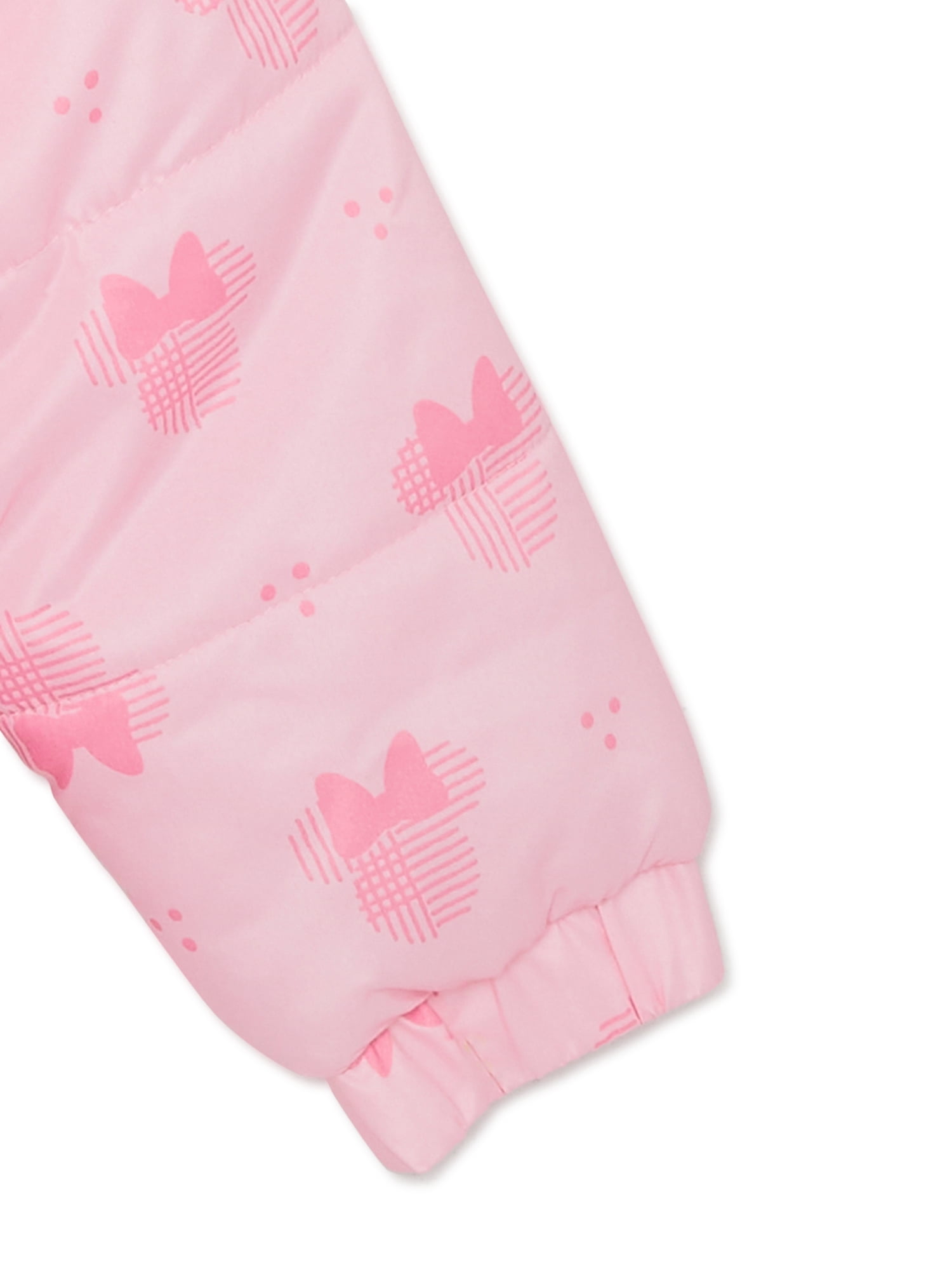 Minnie Mouse Baby and Toddler Girls Hooded Puffer Coat, Sizes 12M-5T