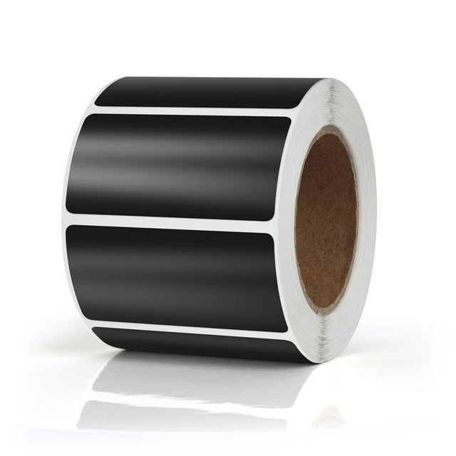 Pegatinas rectangulares negras 2 x 1 pulgada Etiquetas de codificación de colores Rollo de vinilo Autoadhesivo Impermeable Extraíble 700 piezas