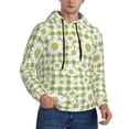 thumbnail image 2 of Kdxio Daisies Flowers Print Mens Casual Hooded Collar Drawstring Hoodies Pullover Sweatshirts Casual Long Sleeve Shirts-X-Large, 2 of 7