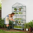 thumbnail image 3 of Mophoto Indoor Greenhouse with Grow Light,5-Tier Mini Greenhouse 35.4"x19"x74.8" PVC Cover with Timer Dimmable Plant Light for Indoor Plants Seed Starting Trays, 3 of 10