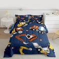 thumbnail image 2 of Homewish Cartoon Excavator Bedding Comforter Set,Construction Vehicles Twin Comforter Sets,Red Yellow Deepblue Bedding Set For Teens Kid,Luxury Bedroom Decor Reversible,2-Piece, 2 of 8
