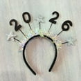 thumbnail image 2 of 2026 Glitter Headband for Women, New Year Party Hair Accessory with Stars and Ribbons, Photo Prop and Gift Idea Silver, 2 of 6