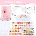 thumbnail image 4 of 95 Pcs Dollhouse Refrigerator Mini Fridge Table Dining Car Toy with Food Set Kitchen Furniture Miniatures Party Fruits Juice Milk Desserts for Children Drink Cake Pretend Play Game Fake Ice Cubes, 4 of 5