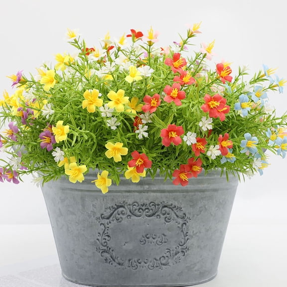 MLINS Artificial Daisy Branches for Decor Made of Plastic in Assorted Color 6pcs Realistic Fake Flower