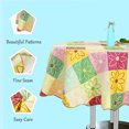 thumbnail image 5 of PiccoCasa Vinyl Tablecloth Round 60" Dia Colorful Square Flower Waterproof, 5 of 7