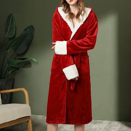 

FREE SHIPPING-Women s Winter Warm Nightgown Couple Bathrobe Men And Women Autumn And Winter Nightgown sexy underwear lingerie for women valentines day gifts