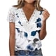 thumbnail image 1 of Mujeres moda verano Sexy pliegue impreso regular mujeres manga corta cuello en V botón Top OAVQHLG3B Store  lin121212, 1 of 4
