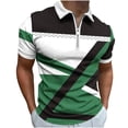 thumbnail image 2 of DPTALR Hommes Casual Imprimé Manches Courtes Tour vers le Bas Col Fermeture Éclair T-Shirt Blouse Tops, 2 of 5