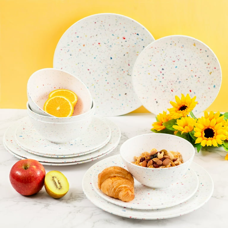 Zak Designs Confetti 12piece Plate And Bowl Dinnerware, 59 OFF