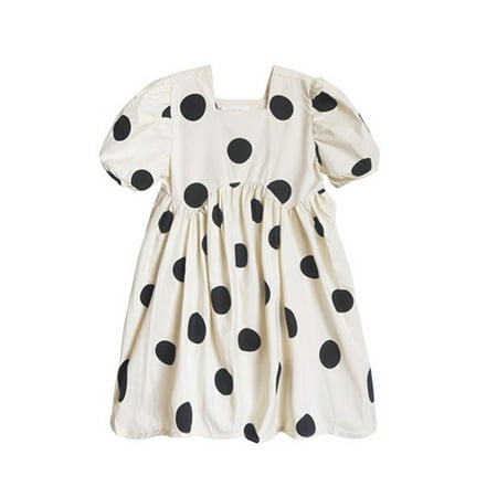 

Children s Summer Skirt Puff Sleeve Polka Dot Girls Princess Dress
