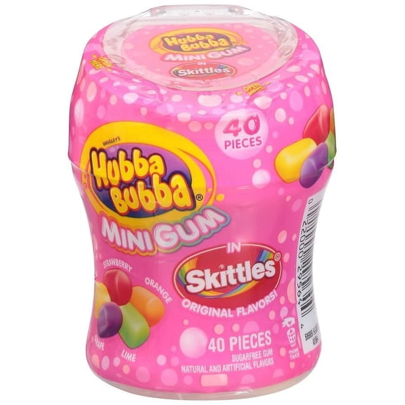 Hubba Bubba Gum Skittles Original, 40.0 ea Pack of 2