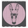 thumbnail image 3 of Ambesonne Donkey Shower Curtain, Grunge Look Animal Portrait, 69"Wx84"L, Pale Pink Grey, 3 of 3