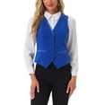 thumbnail image 1 of CHALECO DE VELVET INSPIRE CHIC PARA MUJERES, SIN MANGAS, ESTILO RETRO, BLAZER STEAMPUNK, VESTIDO ELEGANTE, TALLA M, AZUL REAL, 1 of 6