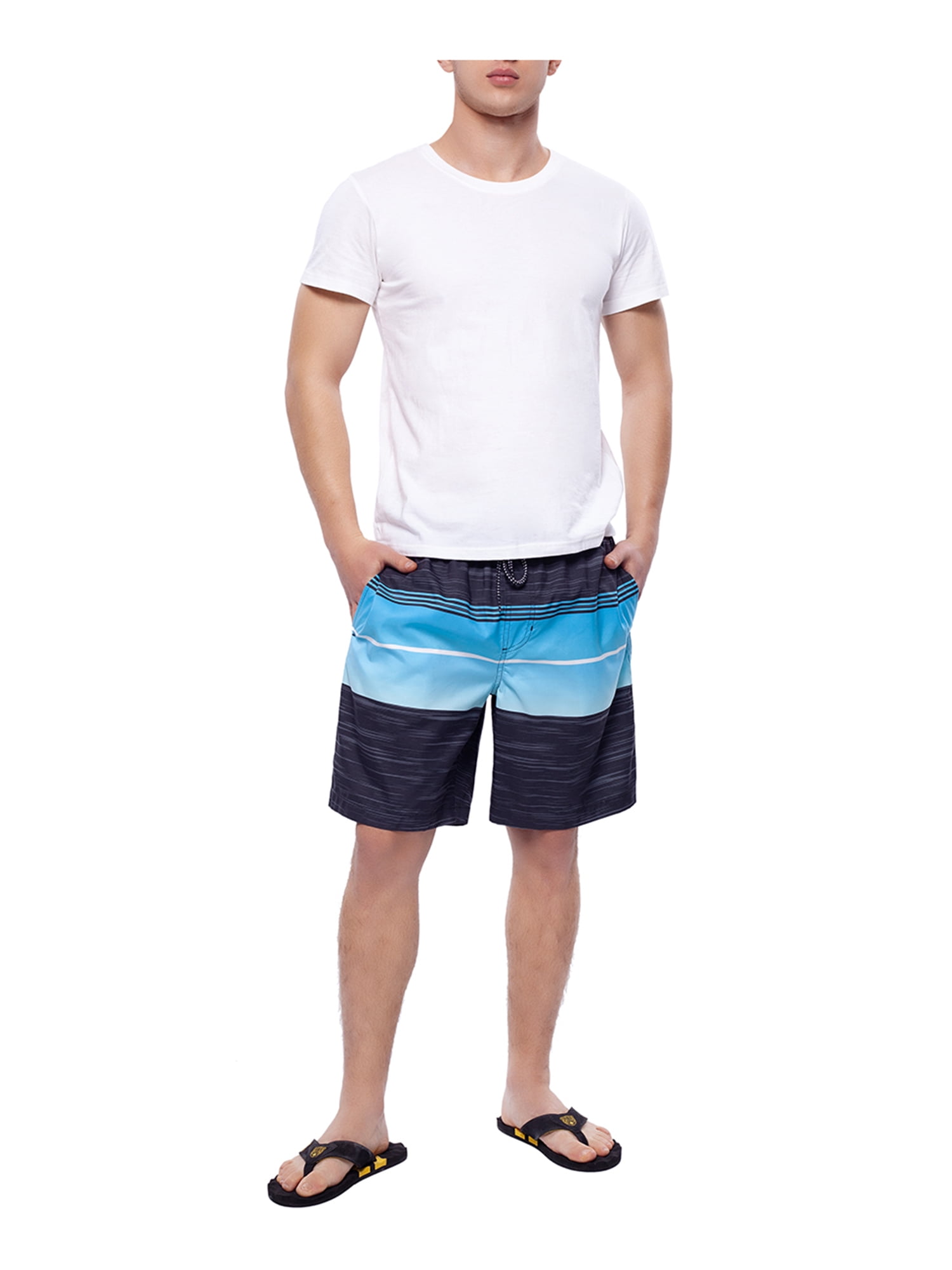 Rokka&Rolla Men's 8" Mesh Lined Swim Trunks, up to Size 2XL