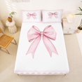 thumbnail image 5 of Erosebridal Watercolor Bow Bed Sheets for Girls, Pink Plaid Buffalo King Sheets for Women, 4 Pieces, 5 of 6