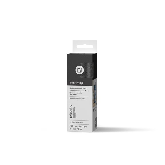 Cricut Joy™ Smart Vinyl™ Shimmer Matless Permanent Vinyl, 5.5" x 48",Black