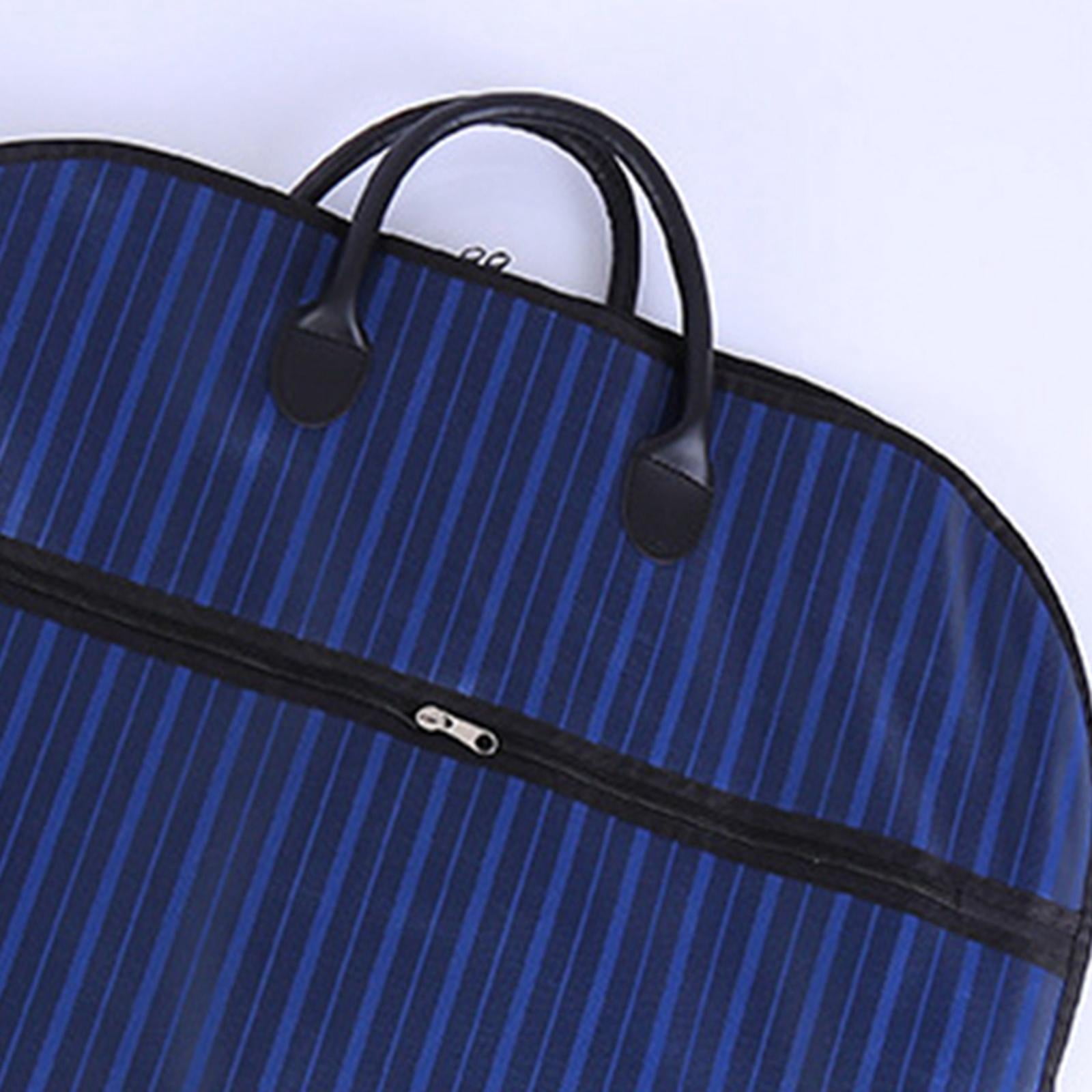 Fiocias Garment Bag Foldable Hanging Bag Hanging Clothes Suit Bag Men Suit Garment Cover blue