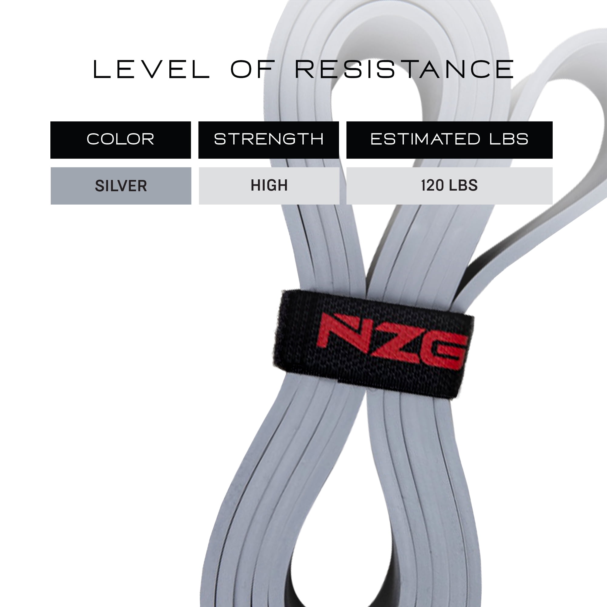 NZG 100% Latex-Free Organic Rubber Resistance Bands (1-Band, 120LB)