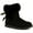 Black, variant on Juicy Couture Womens King 2 Faux Suede Cozy Winter & Snow Boots