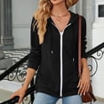 thumbnail image 4 of Ediodpoh Women's Autumn Winter Loose Long Sleeve Hooded Zipper Cardigan for Women Pocket Sweater Black S, 4 of 5