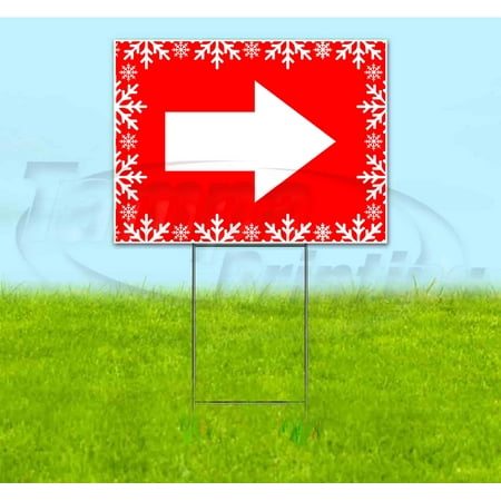 Right Arrow (18" x 24") Yard Sign, Includes Metal Step Stake