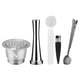 thumbnail image 2 of Vaina de cápsulas reutilizables Kit de cápsulas de cápsulas de reutilizables, grado alimenticio lavable, con tapa Espresso DIY Coffee 304 Acero inoxidable para de Multi plata Magideal Vaina de cápsulas reutilizables, 2 of 7