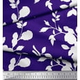 thumbnail image 2 of Soimoi Crepe Silk Fabric Leaves & Floral Artistic Printed Fabric 1 Yard 42 Inch Wide, 2 of 3