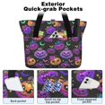 thumbnail image 2 of Tote Bag for Women - Halloween Colorful Pumpkins with Leaves Shoulder Bag - Large Utility Work Duffle Bag with Zipper Handbag for Travel, Work, Sprots, 2 of 5
