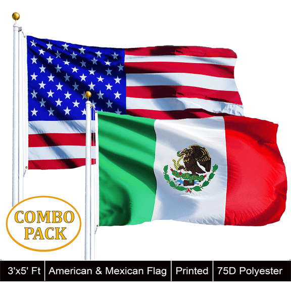 G128 - Wholesale LOT of 3' X 5' USA AMERICAN & 3' x 5' ft MEXICO Mexican Flag