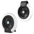 thumbnail image 3 of 2 In 1 LED Light Camping Fan Portable Camping Fan Lantern Mini Desk USB Rechargeable 2x1800mAh Batteries Operated Lamp Fan with Hook for Camping Home Office, 3 of 8