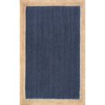thumbnail image 2 of Ripaz Vogue Rug Natural Jute Hand Braided Rectangle Runners Area Rug, Blue with Beige Border (2X3 Ft), 2 of 5