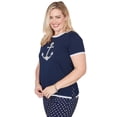 thumbnail image 3 of Alfred Dunner Womens Pearl Anchor Graphic Tee, 3 of 4