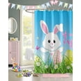 thumbnail image 2 of Easter Shower Curtain Cartoon Bunny Eggs Shower Curtains for Bathroom Decor Spring Flower Happy Easter Bath Curtains Sets for Spring Easter Bathroom Decor Fabric Waterproof Extra Long 72" X 84", 2 of 6