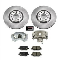 PowerStop Front Stock Replacement Brake Pad and Rotor Kit with Calipers Fits: JEEP Select Models KCOE7299A