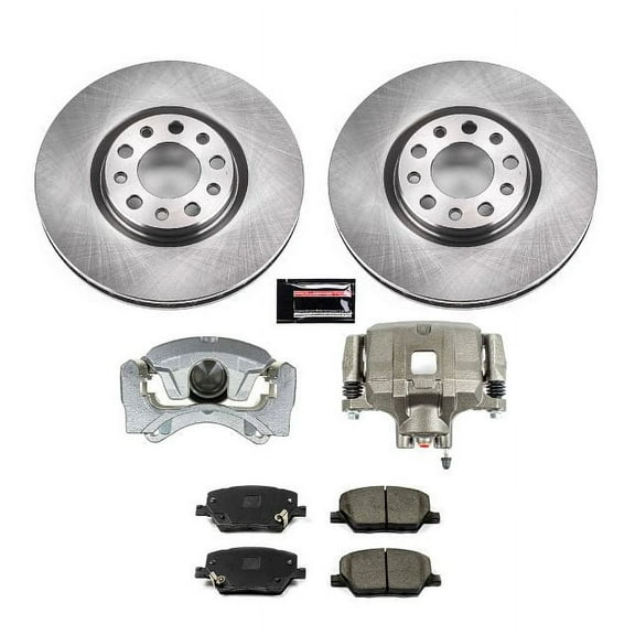 PowerStop Front Stock Replacement Brake Pad and Rotor Kit with Calipers Fits: JEEP Select Models KCOE7299A