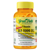Greenfield Nutritions - Halal Vitamin D3 5000 IU - Immunity and Bone Supports - 120 Softgels - Halal Beef Gelatin