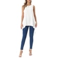 thumbnail image 2 of INSPIRE CHIC Women's High Low Tops Casual Sleeveless Blouse Crewneck Asymmetrical Loose Shirt Summer Top XL White, 2 of 6