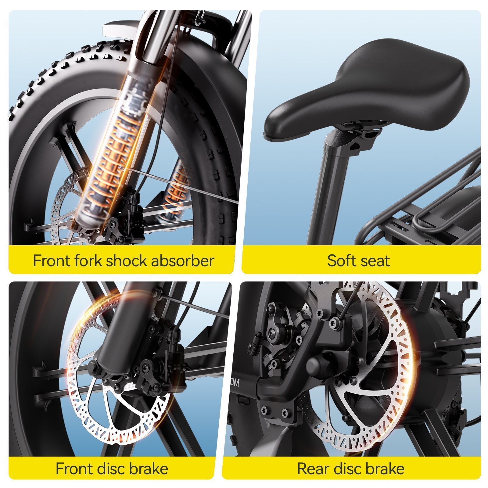 TST Electric Bike for Adult, 750W Motor 48V/15AH, UL2849, 20"x4" Fat Tire Mountain E-bike, Hydraulic Disc Brakes, APP Control