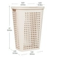 thumbnail image 3 of Mind Reader Slim Tapered Laundry Hamper with Lid, Clothes Basket with Swiss Cross Cut-Outs, Lightweight & Ventilated, Plastic, Ivory, 3 of 7