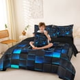 thumbnail image 3 of Erosebridal Abstract Letter Monogrammed R Twin Bedding Sets 7-Piece For Children Kids,Geometric Buffalo Plaid Bedding Comforter Set For Teens Boys Girls,Black Reversible, 3 of 6