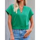 thumbnail image 2 of Top corto Fisoew para mujer, verano, cuello en V, manga corta, verde, 2 of 6