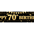 thumbnail image 3 of Elegant Black Happy 70th Birthday Banner Decorative Gold Celebration Milestone for Birthday Party Event Photo Background, 3 of 5
