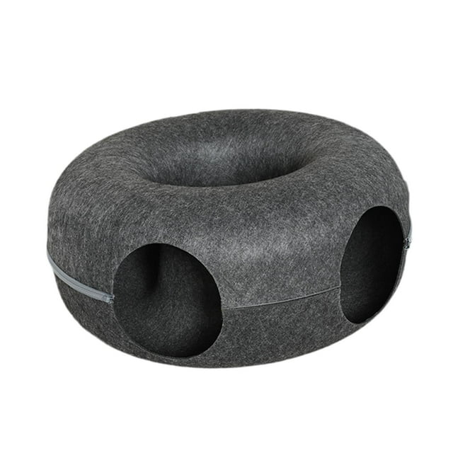 Túnel para gatos, casa para gatos, cama de ejercicio cómoda, juguete interactivo para cachorros. Gris oscuro