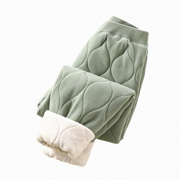 Rotm Winter Pants For Women Fleece Lined Leggings Women Tummy Control High Waisted Workout Winter Warm Soft Yoga Pants Green,8-9 Years